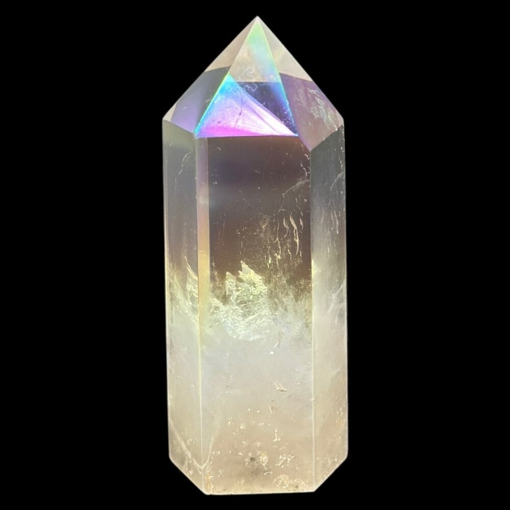 Aura Clear Quartz Point Tower Obelisk Crystal Wand Size Small: 3" - 3.2" Tall - Picture 11 of 16